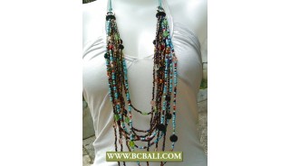 Long Necklace Beading Multi Strand